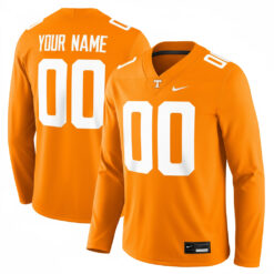Custom Tennessee Volunteers Football Orange Therma Long Sleeve Jersey - All Stitched