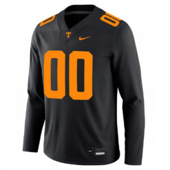 Alternative view of Custom Tennessee Volunteers Football Black Therma Long Sleeve Jersey - All Stitched