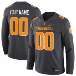 Custom Tennessee Volunteers Football Smokey Grey Tennessee State Therma Long Sleeve Jersey - All Stitched