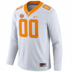 Alternative view of Custom Tennessee Volunteers Football White Therma Long Sleeve Jersey w/ SEC Patch - All Stitched