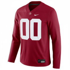 Alternative view of Custom Alabama Crimson Tide Football Crimson Therma Long Sleeve Jersey - All Stitched