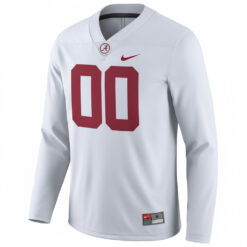 Alternative view of Custom Alabama Crimson Tide Football White Therma Long Sleeve Jersey - All Stitched