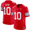 Julian Sayin Ohio State Buckeyes Football Scarlet Heritage Stripe Vapor F.U.S.E Limited Jersey - All Stitched