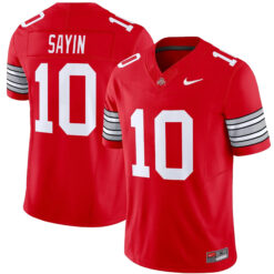 Julian Sayin Ohio State Buckeyes Football Scarlet Heritage Stripe Vapor F.U.S.E Limited Jersey - All Stitched