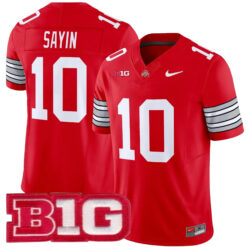 Julian Sayin Ohio State Buckeyes Football Scarlet Heritage Stripe Vapor F.U.S.E Limited Jersey w/ B1G Patch - All Stitched