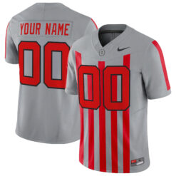 Custom Ohio State Buckeyes Football Grey Throwback Vapor F.U.S.E Limited Jersey - All Stitched