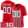 Custom Ohio State Buckeyes Football Scarlet Throwback Vapor F.U.S.E Limited Jersey w/ B1G Patch - All Stitched