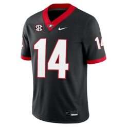 Alternative view of Gunner Stockton Georgia Bulldogs Football Black Alternate Jersey w/ SEC Patch - All Stitched