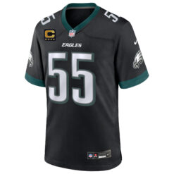 Alternative view of Brandon Graham Philadelphia Eagles Captain Patch Black Game Jersey - All Stitched