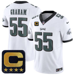 Brandon Graham Philadelphia Eagles Captain Patch White Vapor F.U.S.E Limited Jersey - All Stitched