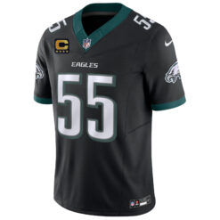 Alternative view of Brandon Graham Philadelphia Eagles Captain Patch Black Vapor F.U.S.E Limited Jersey - All Stitched