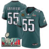 Brandon Graham Philadelphia Eagles Super Bowl LVII Midnight Green Game Jersey - All Stitched