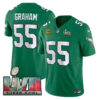 Brandon Graham Philadelphia Eagles Super Bowl LVII Kelly Green Throwback Vapor F.U.S.E Limited Jersey - All Stitched