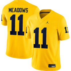 Carter Meadows Michigan Wolverines Football All Maize Game Jersey - All Stitched