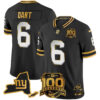 Jaxson Dart New York Giants Black Gold Limited 100th Season Anniversary Jersey - All Stitched