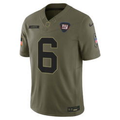 Alternative view of Jaxson Dart New York Giants 2025 Olive Salute To Service Limited Jersey - All Stitched
