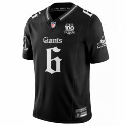 Alternative view of Jaxson Dart New York Giants Black Gothic Theme Limited Jersey - All Stitched