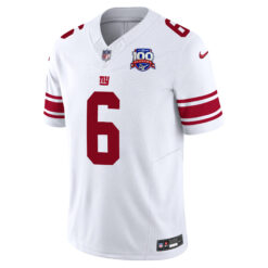 Alternative view of Jaxson Dart New York Giants 100th Season Anniversary White Vapor F.U.S.E Limited Jersey - All Stitched
