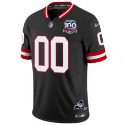 Alternative view of Custom New York Giants Black 100th Season Anniversary Jersey - All Stitched