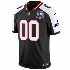 Alternative view of Custom New York Giants Black Alternate 100th Season Anniversary Jersey - All Stitched