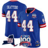 Cam Skattebo New York Giants Royal Blue 100th Season Anniversary Jersey - All Stitched