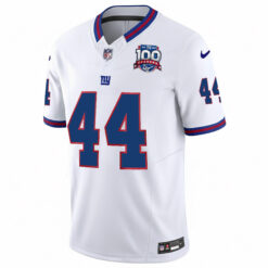 Alternative view of Cam Skattebo New York Giants White 100th Season Anniversary Jersey - All Stitched