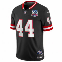 Alternative view of Cam Skattebo New York Giants Black 100th Season Anniversary Jersey - All Stitched