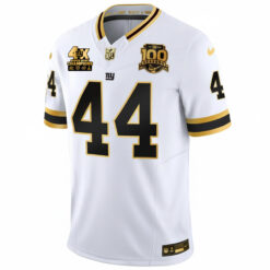 Alternative view of Cam Skattebo New York Giants 4x Champions White Gold 100th Season Anniversary Jersey - All Stitched