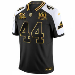 Alternative view of Cam Skattebo New York Giants 4x Champions Alternate Black Gold 100th Season Anniversary Jersey - All Stitched