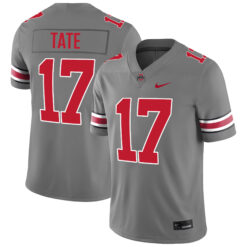 Carnell Tate Ohio State Buckeyes Football Grey Game Jersey - All Stitched