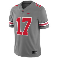 Alternative view of Carnell Tate Ohio State Buckeyes Football Grey Game Jersey - All Stitched