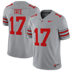 Carnell Tate Ohio State Buckeyes Football Grey Heritage Stripe Vapor F.U.S.E Limited Jersey - All Stitched