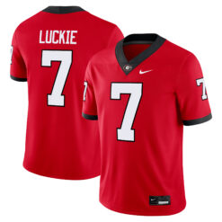 Lawson Luckie Georgia Bulldogs Football Red Game Jersey - All Stitched