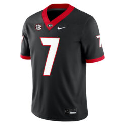 Alternative view of Lawson Luckie Georgia Bulldogs Football Black Alternate Game Jersey w/ SEC Patch - All Stitched