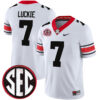 Lawson Luckie Georgia Bulldogs Football White 40th NC Anniversary Jersey w/ SEC Patch - All Stitched