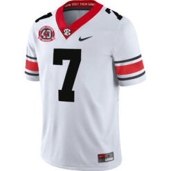 Alternative view of Lawson Luckie Georgia Bulldogs Football White 40th NC Anniversary Jersey w/ SEC Patch - All Stitched