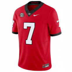 Alternative view of Lawson Luckie Georgia Bulldogs Football Red Vapor F.U.S.E Limited Jersey w/ SEC Patch - All Stitched