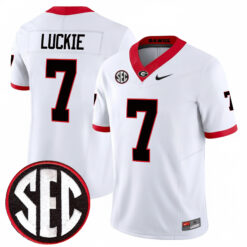 Lawson Luckie Georgia Bulldogs Football White Vapor F.U.S.E Limited Jersey w/ SEC Patch - All Stitched