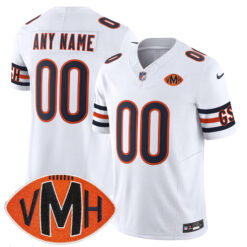 Custom Chicago Bears Honor Virginia Halas McCaskey White Vapor F.U.S.E Limited Jersey - All Stitched