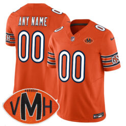 Custom Chicago Bears Honor Virginia Halas McCaskey Orange Vapor F.U.S.E Limited Jersey - All Stitched