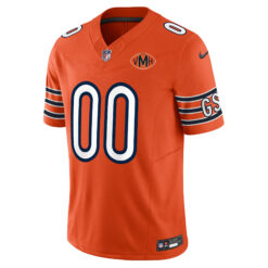 Alternative view of Custom Chicago Bears Honor Virginia Halas McCaskey Orange Vapor F.U.S.E Limited Jersey - All Stitched