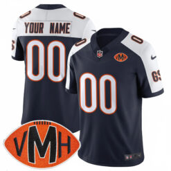 Custom Chicago Bears Honor Virginia Halas McCaskey Alternate Orange Vapor F.U.S.E Limited Jersey - All Stitched