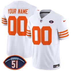 Custom Chicago Bears Dick Butkus Honor White Throwback Vapor F.U.S.E Limited Jersey - All Stitched