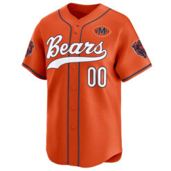 Alternative view of Custom Chicago Bears Honor Virginia Halas McCaskey Orange Baseball Limited Jersey - All Stitched