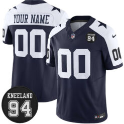 Custom Dallas Cowboys 94 Marshawn Kneeland Memorial Navy Alternate Limited Jersey - All Stitched