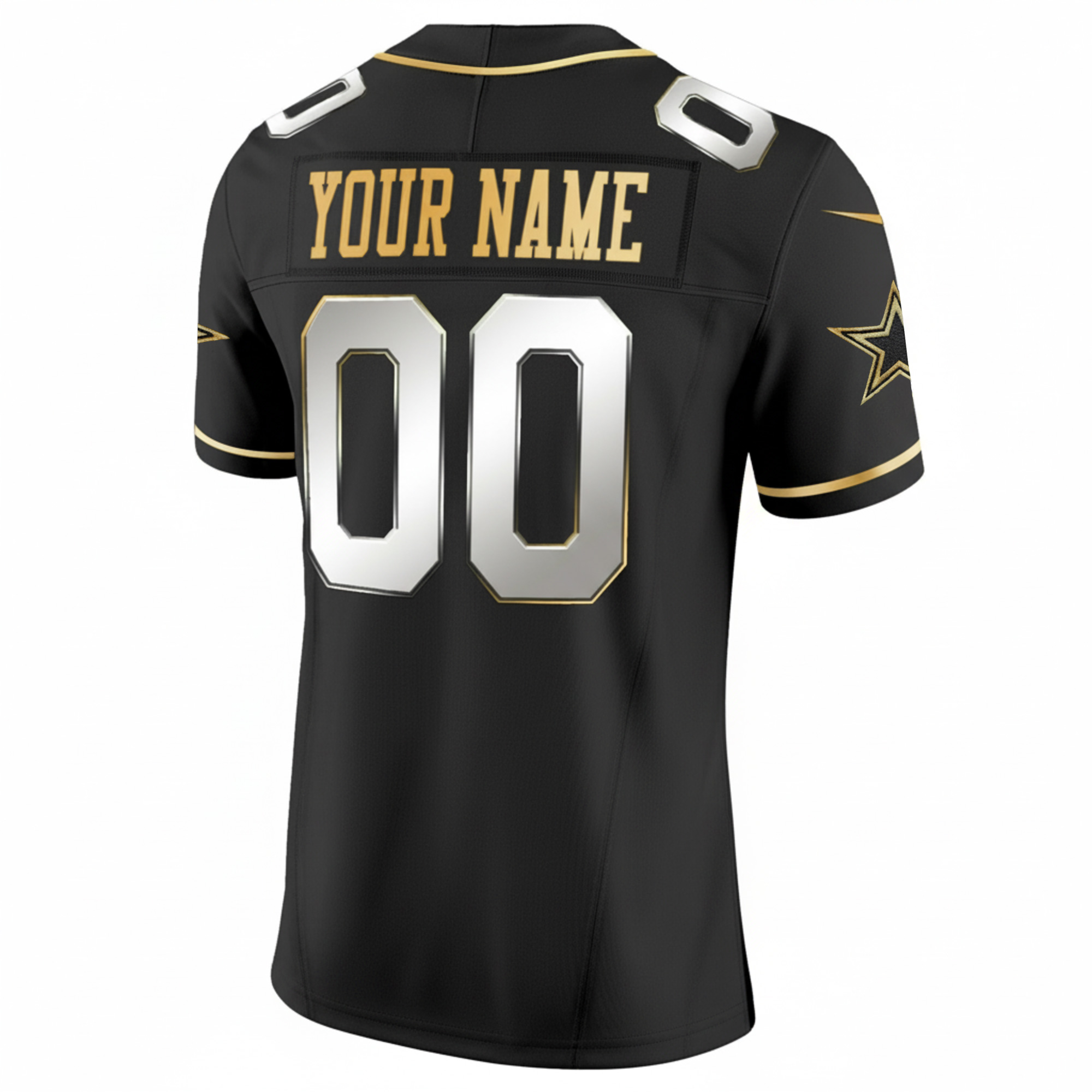 Custom Dallas Cowboys Est 1960 We Dem Boyz Patch Black Gold Jersey - All Stitched - Image 3