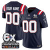 Custom New England Patriots 6x Champions Navy Vapor F.U.S.E Limited Jersey - All Stitched