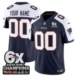 Custom New England Patriots 6x Champions Navy Alternate Vapor F.U.S.E Limited Jersey - All Stitched