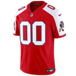 Alternative view of Custom New England Patriots Red Alternate Throwback Vapor F.U.S.E Limited Jersey - All Stitched