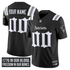 Custom New England Patriots Gothic Revolution Edition Black Vapor F.U.S.E Limited Jersey - All Stitched